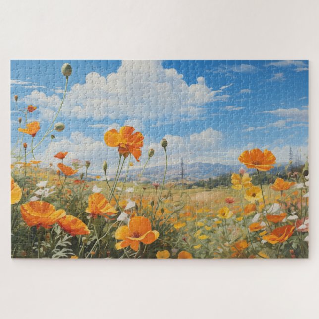 Flower Field Jigsaw Puzzle, 1014 pcs. 30"x20" Puzzle (Horizontal)