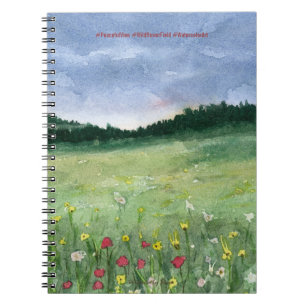 Flower Field Landscape Notebook