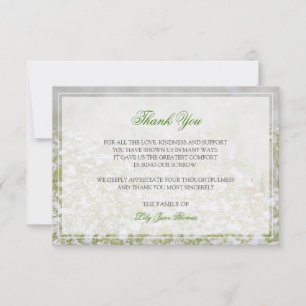 Flower Field Memorial Funeral Thank You Card