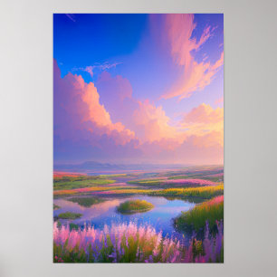 Flower Field Oasis Poster