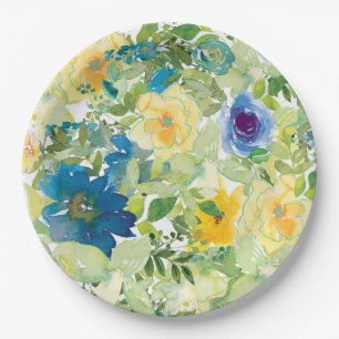 Flower Field Paper Plate