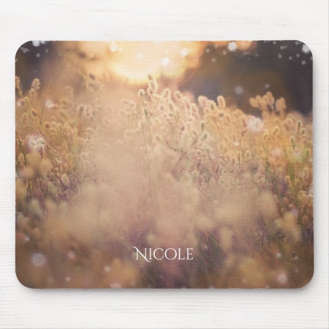 Flower Field Rustic Country Sunset Dusk Mouse Mat (Front)