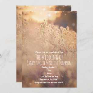 Flower Field Rustic Country Wedding Invitations