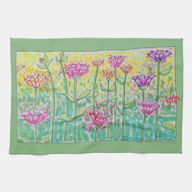 Flower Field Tea Towel (Horizontal)
