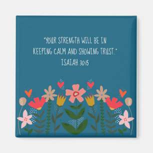 Flower Fields Teal Magnet