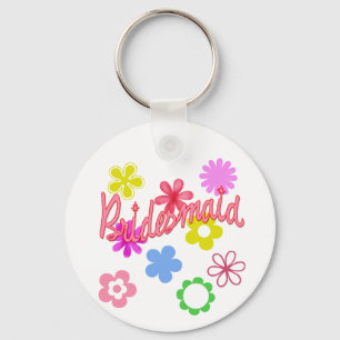 Flower Filled Bridesmaid Products Key Ring