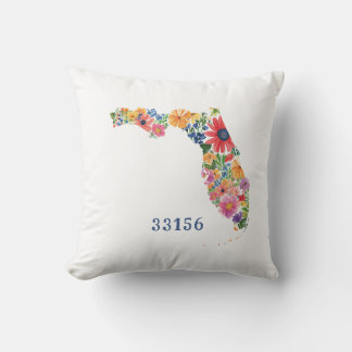 Flower-Filled Florida Cushion + Customisable Text