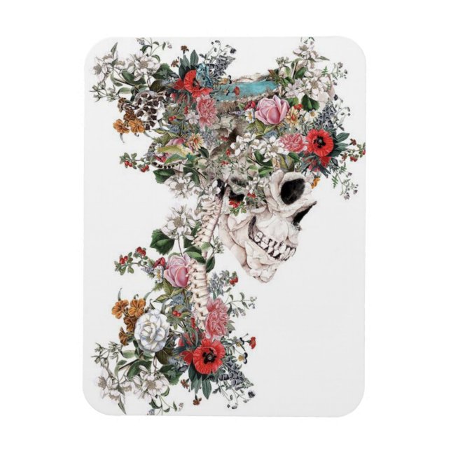 Flower-filled Skeleton Magnet (Vertical)