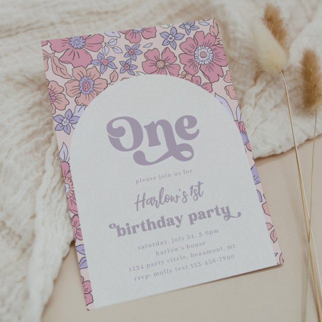 Flower First Birthday Invitation | Wildflower (Creator Uploaded)