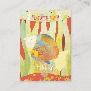 Flower Fish Childcare   Daycare Business Card