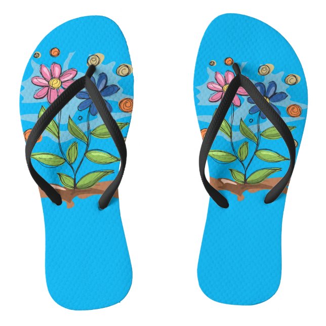 flower flip flops (Footbed)