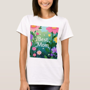 Flower Floral Best Mom Garden  T-Shirt