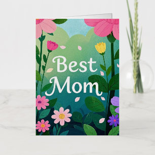 Flower Floral Best Mum Garden Foil Greeting Card
