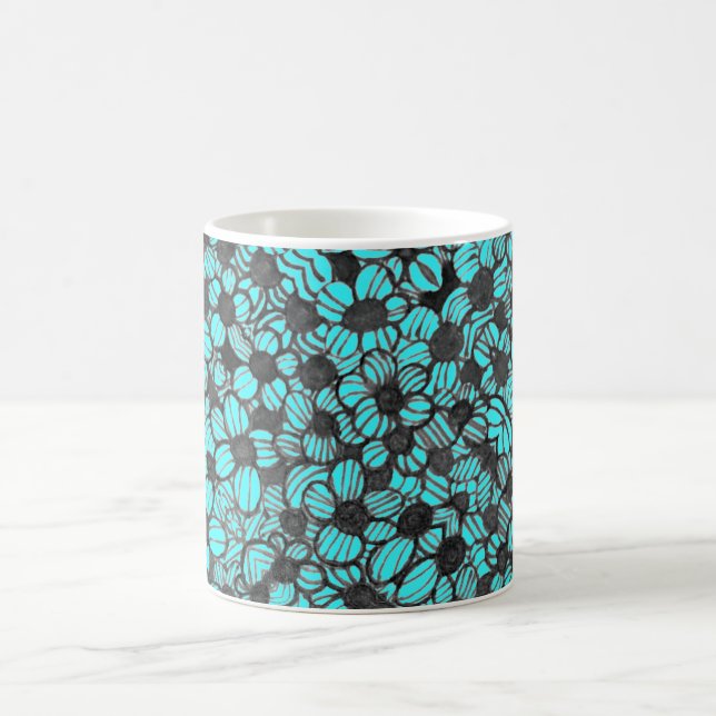 Flower Floral Design Personalised Mug (Center)