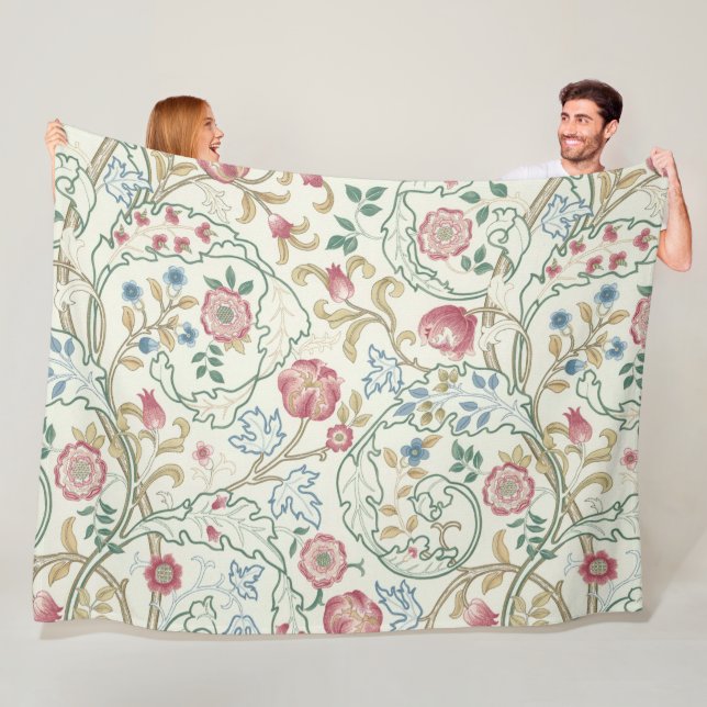 Flower, Floral Pattern, William Morris Fleece Blanket (In Situ)