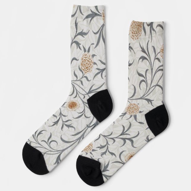 Flower, Floral Pattern, William Morris Socks (Left)