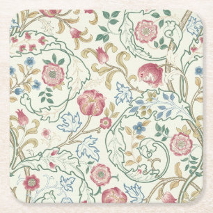 Flower, Floral Pattern, William Morris Square Paper Coaster