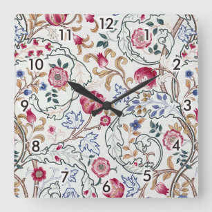 Flower, Floral Pattern, William Morris Square Wall Clock