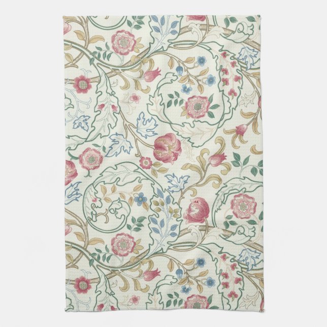 Flower, Floral Pattern, William Morris Tea Towel (Vertical)