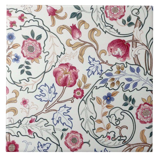 Flower, Floral Pattern, William Morris Tile (Front)