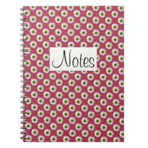 Flower floral print daisies on purple notebook