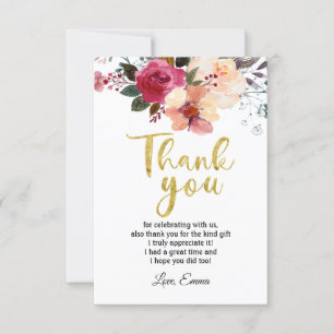 flower, floral thank you card