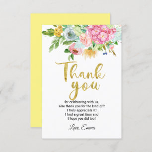 flower, floral thank you card