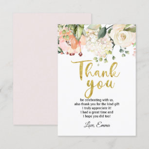 flower, floral thank you card