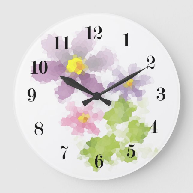 Flower flower mosaic 2 large clock (Front)