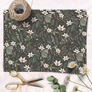 Flower Foliage Watercolor Seamless Floral Pattern Tissue Paper