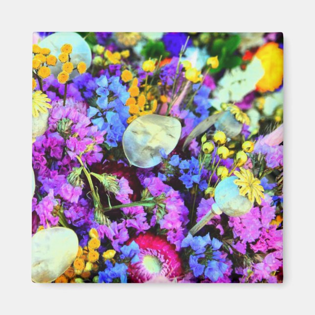 Flower for your refrigerator colourful floral fall magnet (Front)