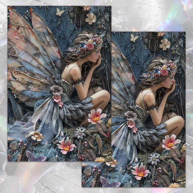 FLOWER FOREST FAIRY DECOUPAGE TISSUE PAPER (FLOWER FOREST FAIRY DECOUPAGE TISSUE PAPER)