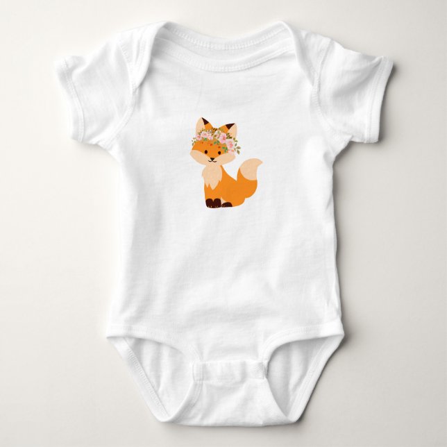 Flower Fox Bodysuit  (Front)
