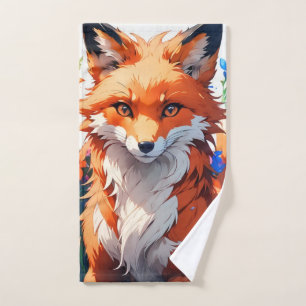Flower Fox Hand Towel