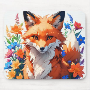 Flower Fox Mouse Mat