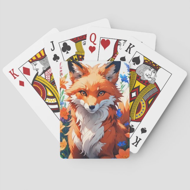 Flower Fox Playing Cards (Back)