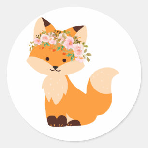 Flower Fox Sticker