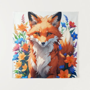Flower Fox Tapestry