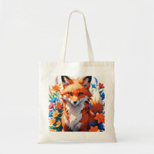 Flower Fox Tote Bag