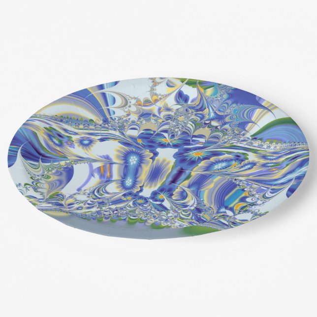 flower fractal 03 paper plate (Angled)