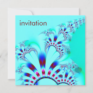Flower · Fractal Art · Turquoise Invitation