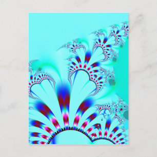 Flower · Fractal Art · Turquoise Postcard