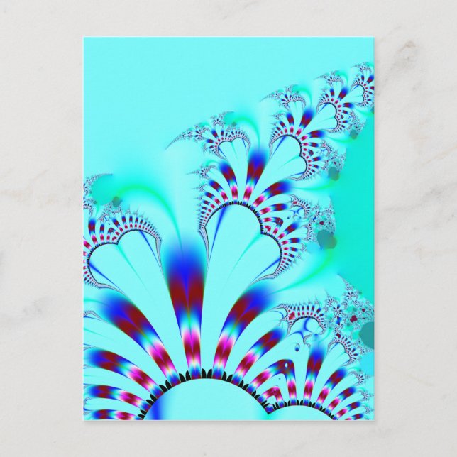 Flower · Fractal Art · Turquoise Postcard (Front)