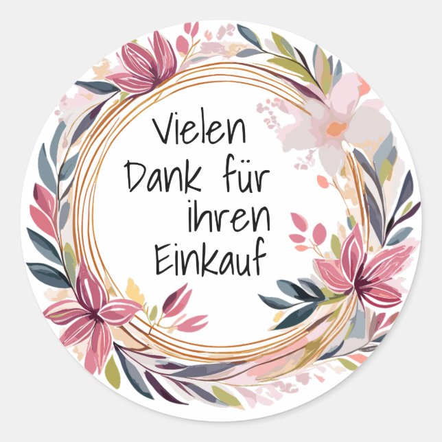 Flower Frame 3 Classic Round Sticker (Front)