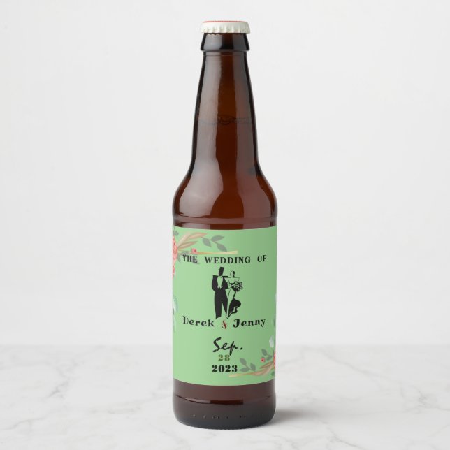 Flower frame  beer bottle label (Front)