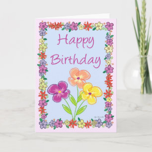 Flower Frame Birthday Card