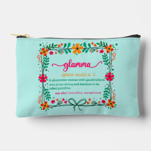 Flower Frame Glamma Grandma Grandmother Definition Accessory Pouch