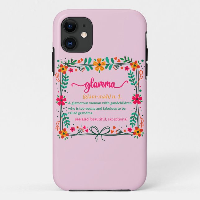 Flower Frame Glamma Grandma Grandmother Definition Case-Mate iPhone Case (Back)