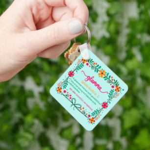 Flower Frame Glamma Grandma Grandmother Definition Key Ring
