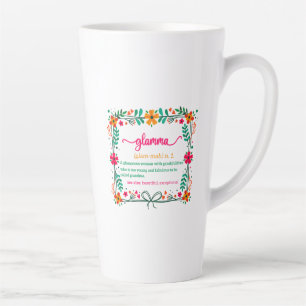 Flower Frame Glamma Grandma Grandmother Definition Latte Mug